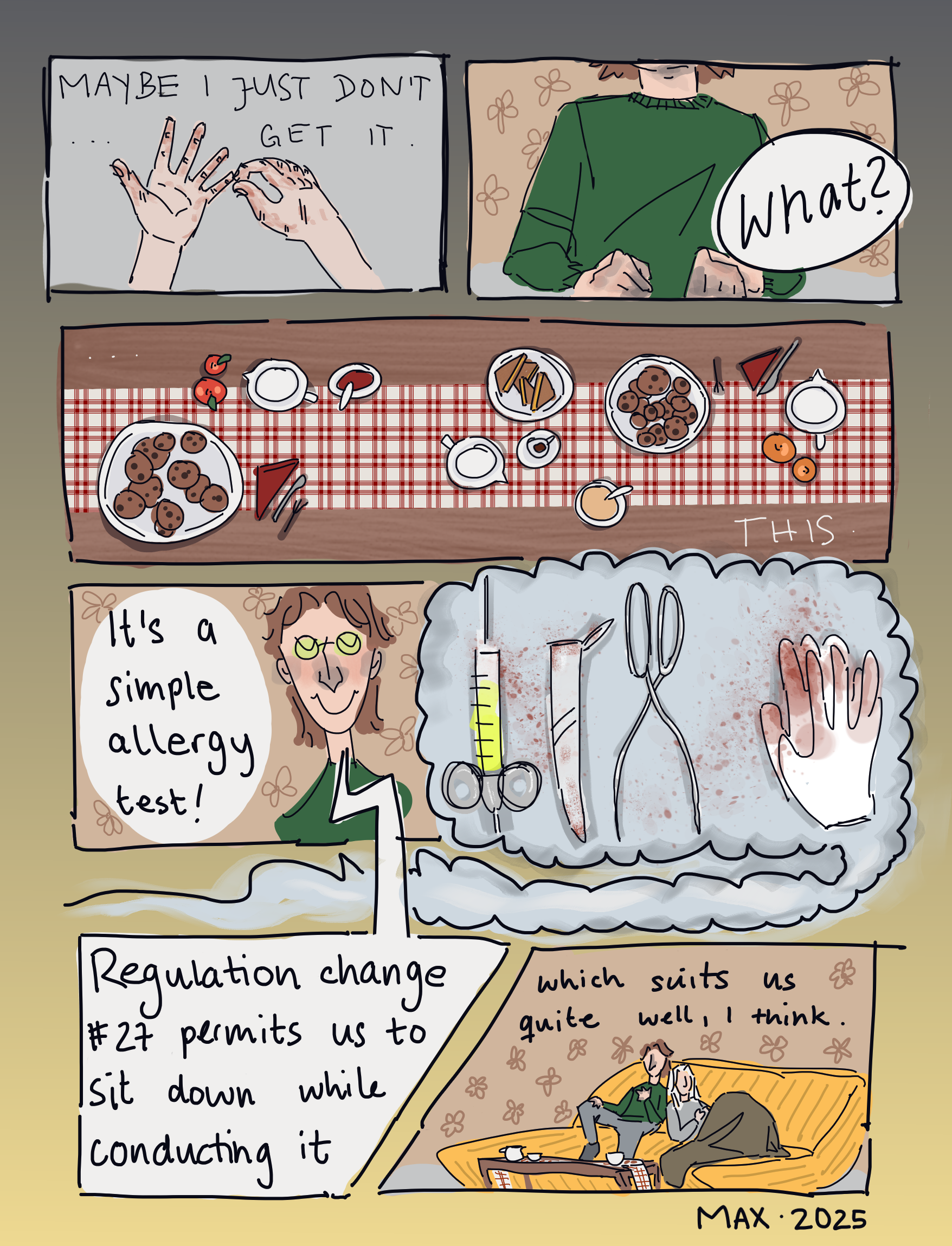 Screenshot redraw of Schofield floating in the river, clinging to the log. His eyes are sad. Cherry blossoms ae falling from the sky. He cradles one between thumb and forefinger.